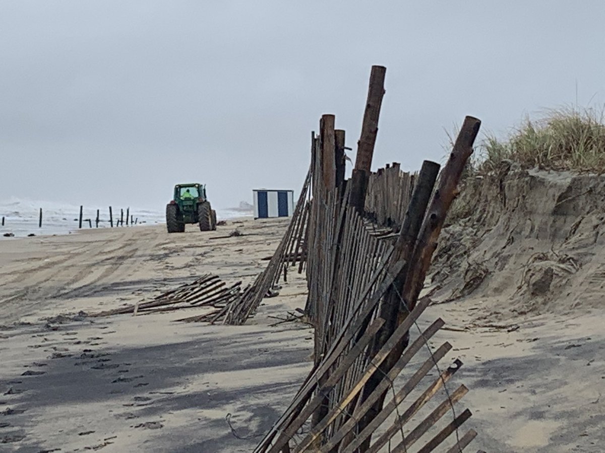 At low tide in @CityofRehoboth  much of the beach has been scraped away by Ian