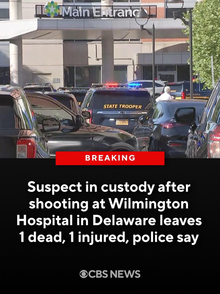 A 23-year-old man was taken into custody in Philadelphia Tuesday night in connection with the shooting at Wilmington Hospital in Delaware that left one person dead and another injured, police said